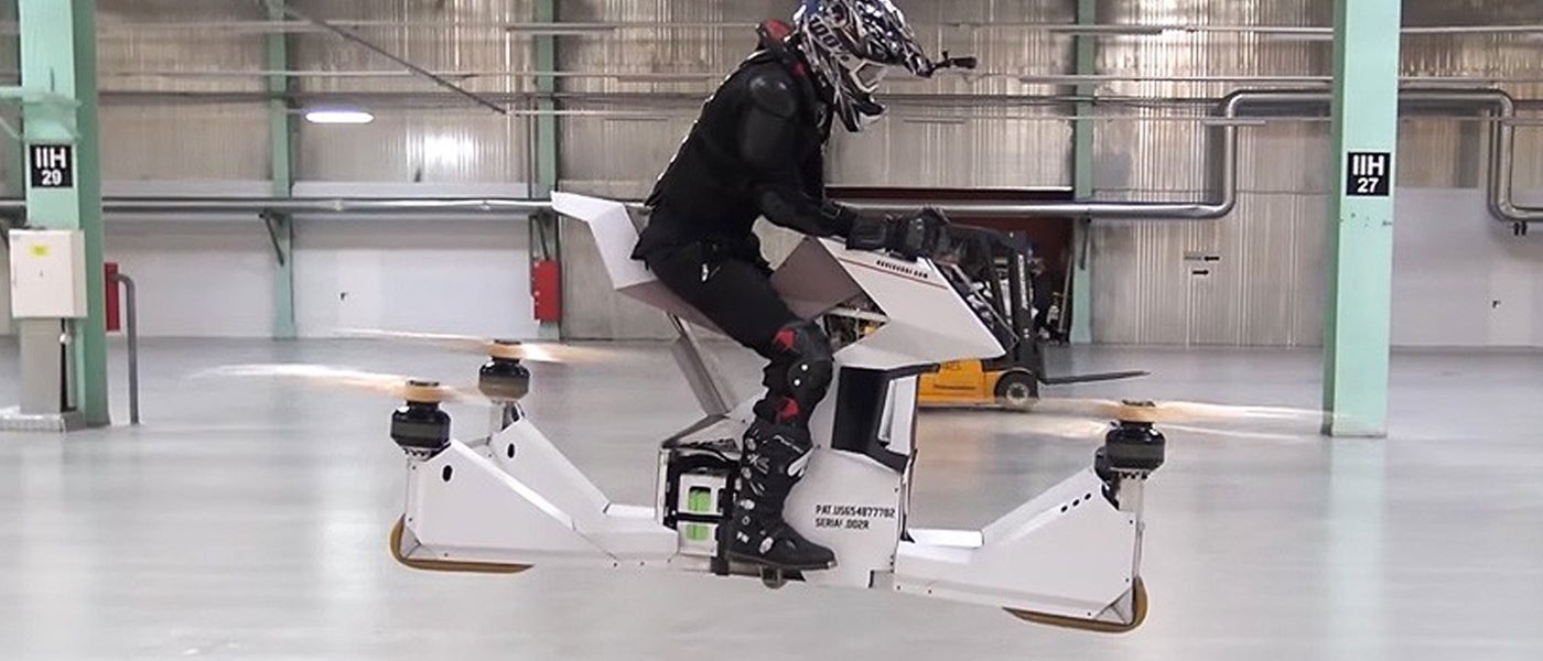 hoversurf scropion-3 hoverbike manned quadcopter