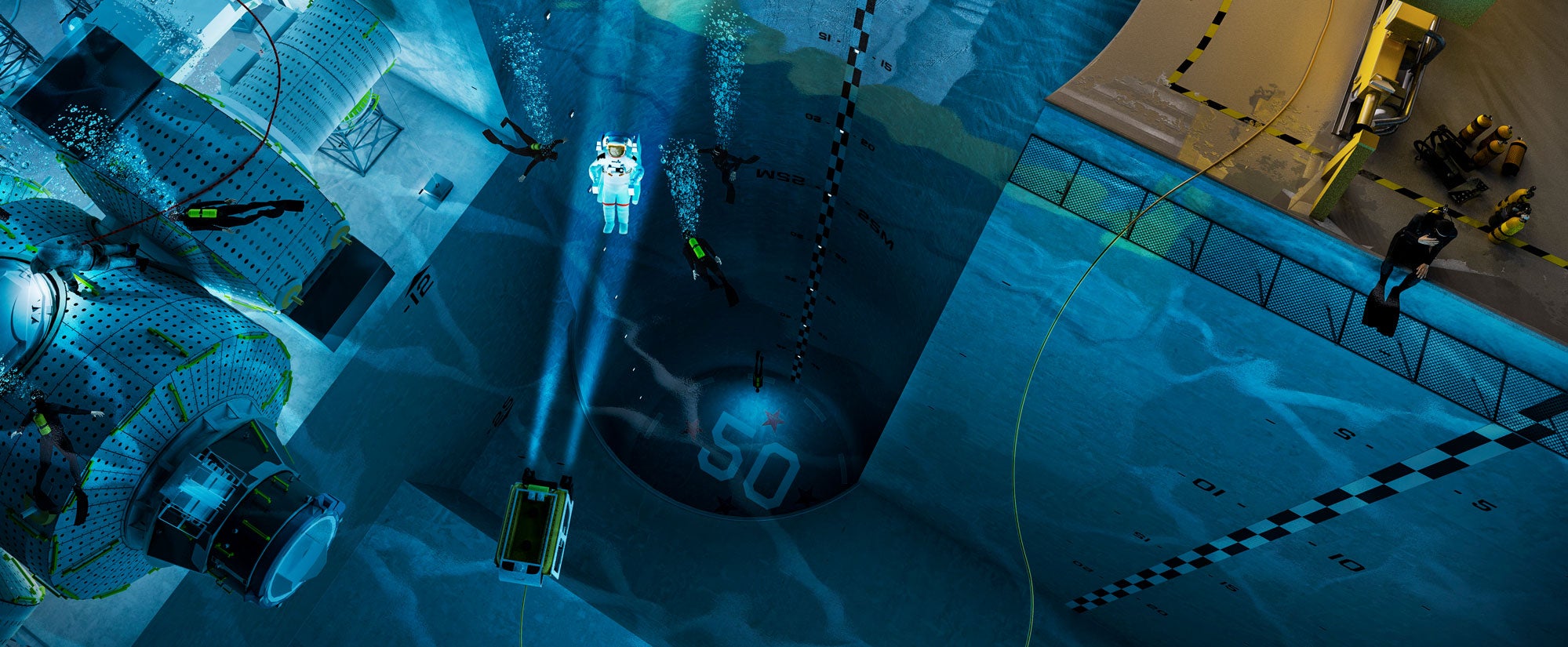 space training blue abyss astronaut
