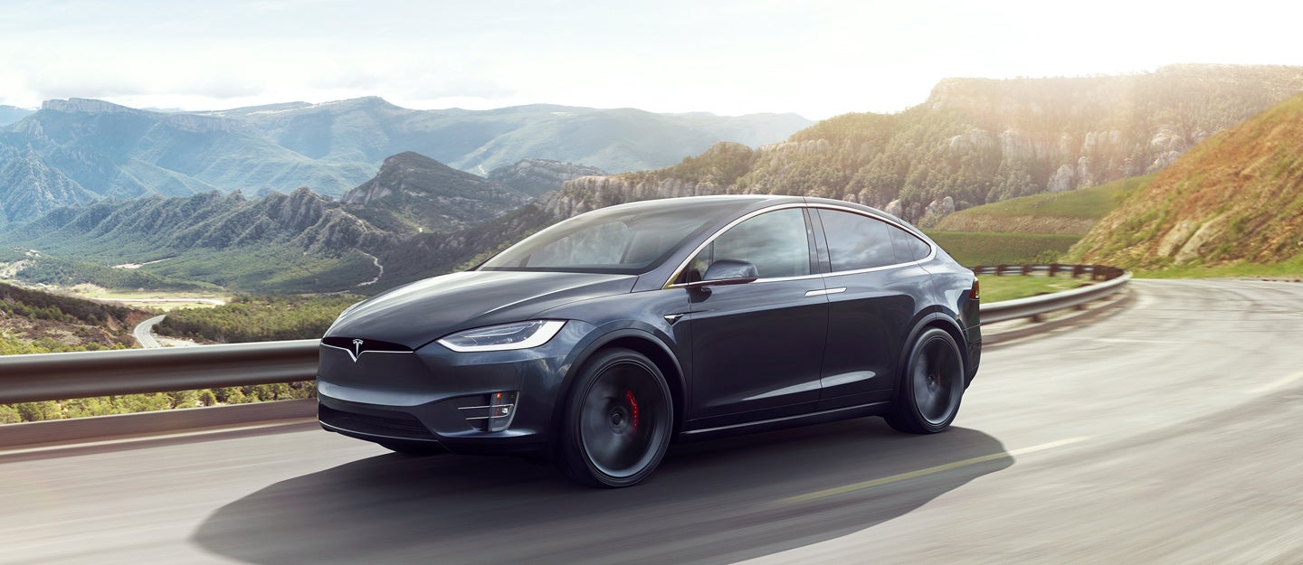 tesla modelx electric vehicle suv