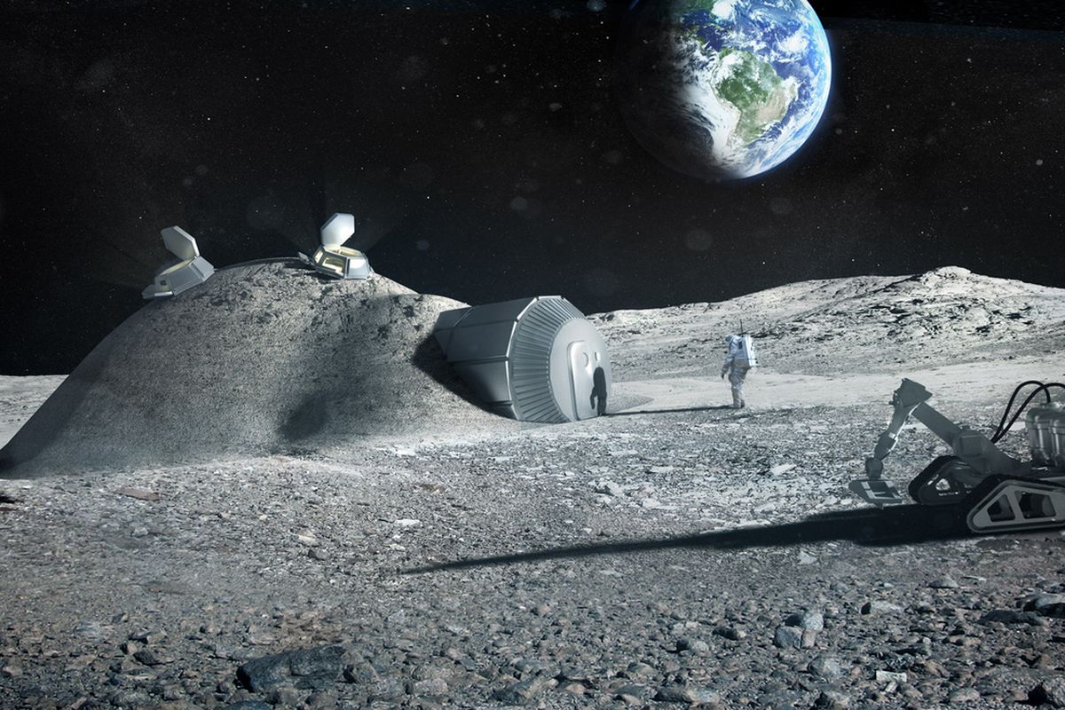 Artist's depiction of a Moon colony.