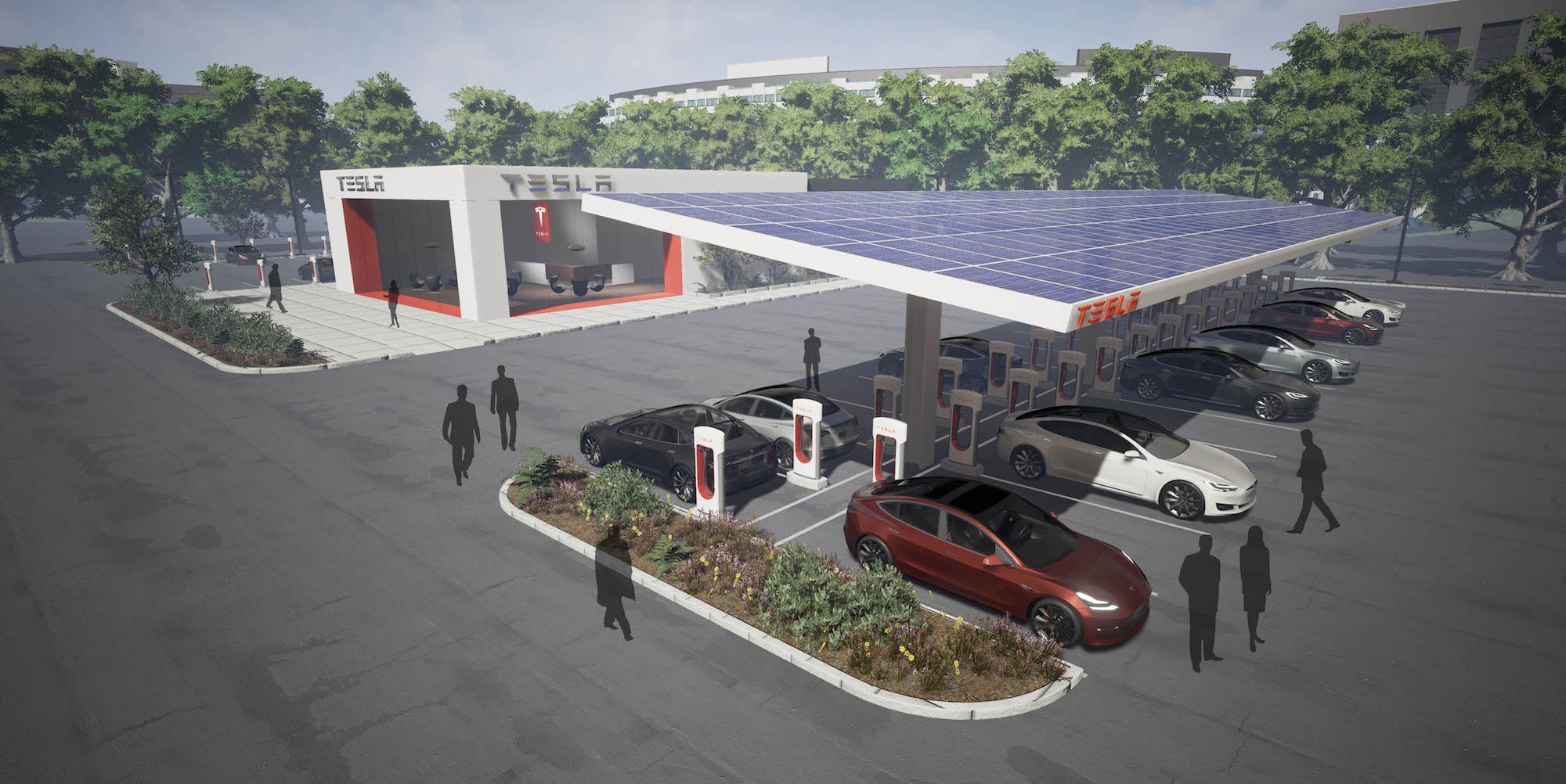 largest Supercharger station