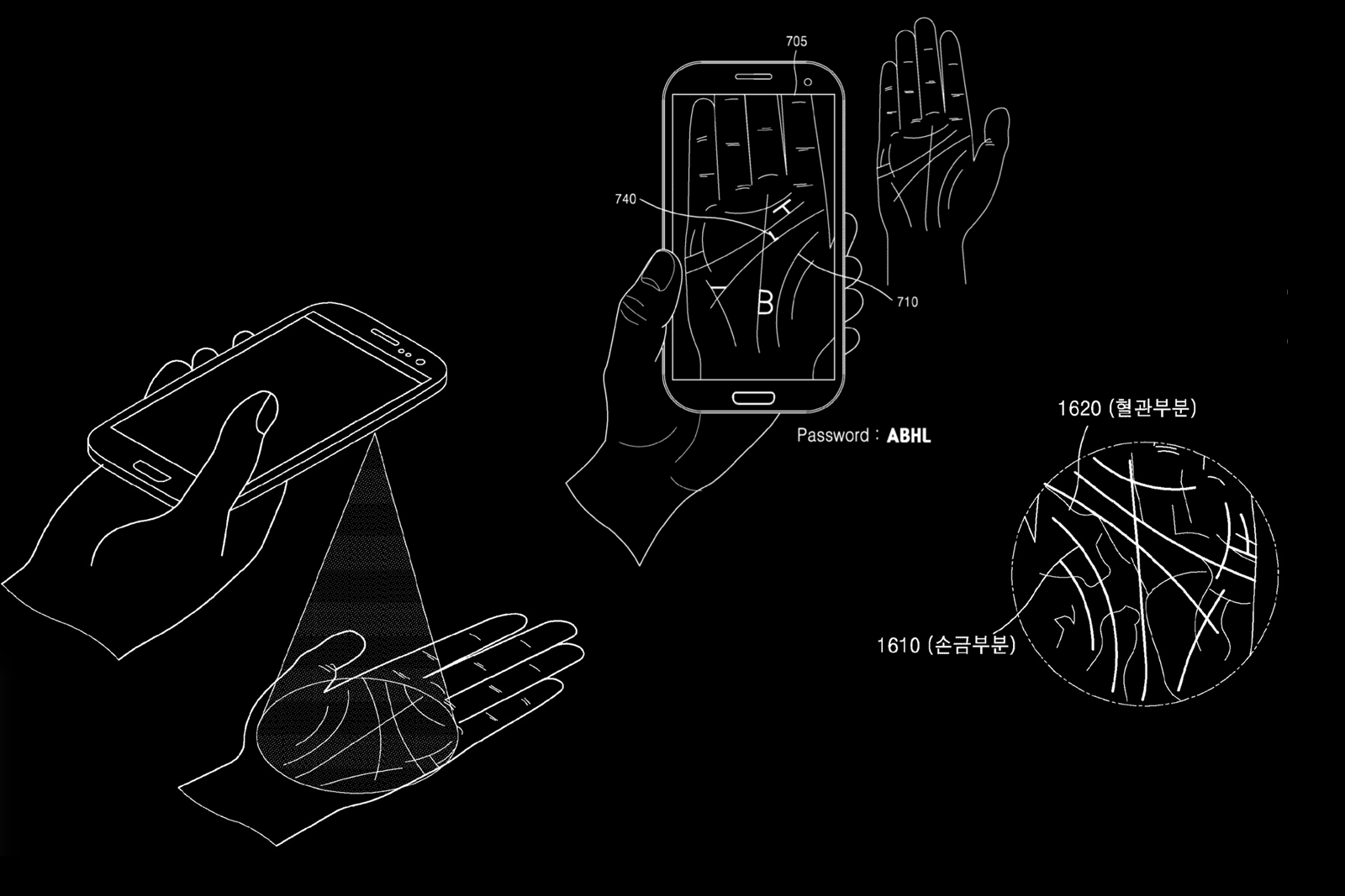 Samsung's palm recognition