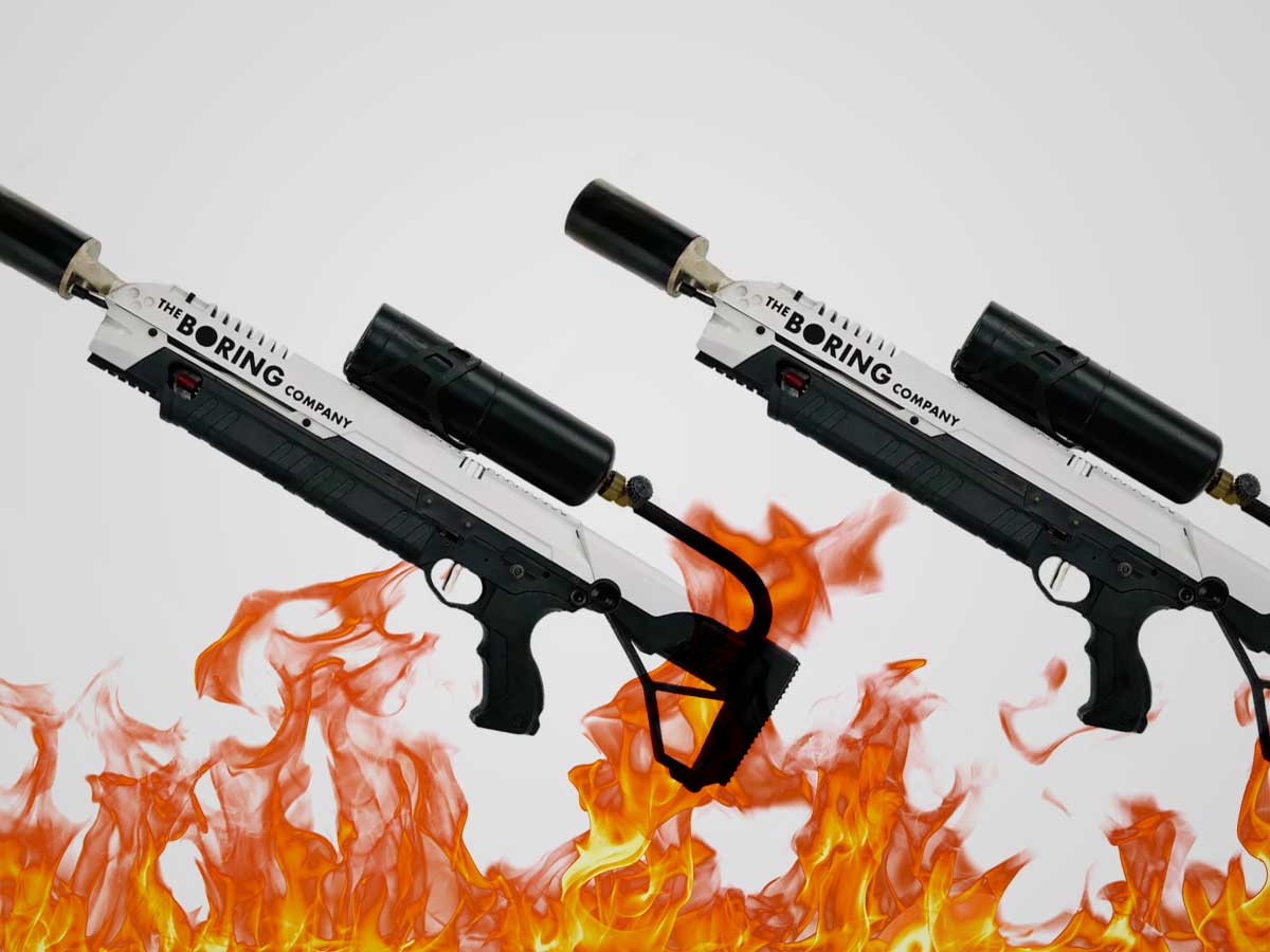 elon musk the boring company flamethrower california