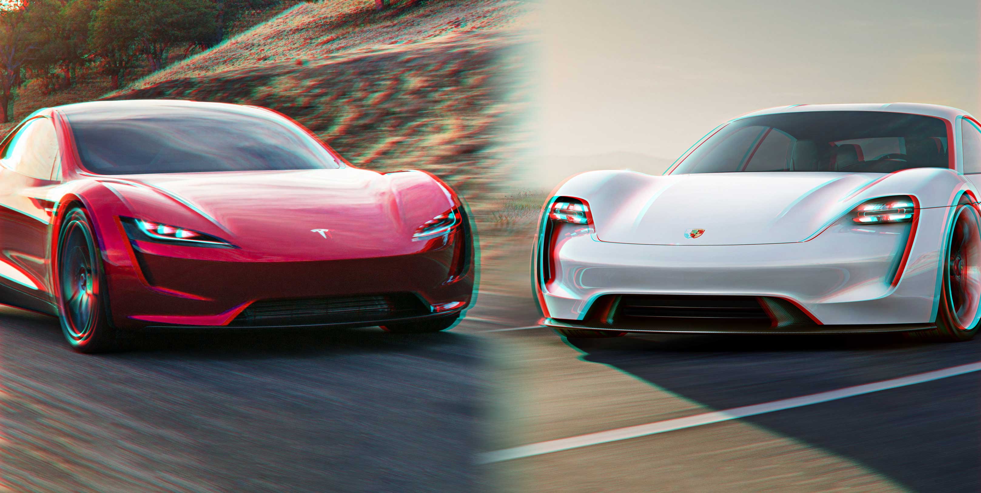 porsche tesla roadster mission e electric sports car