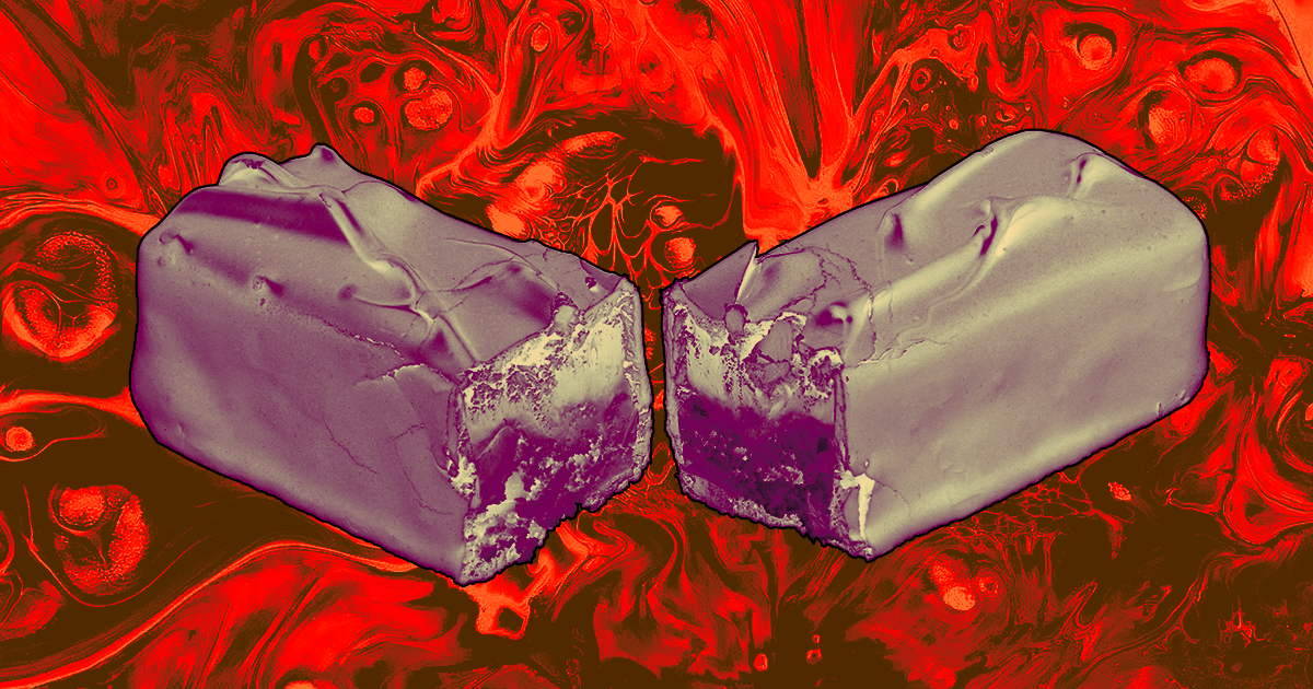 Artists rendering of an Alibaba peppercorn Snickers bar produced from big data.