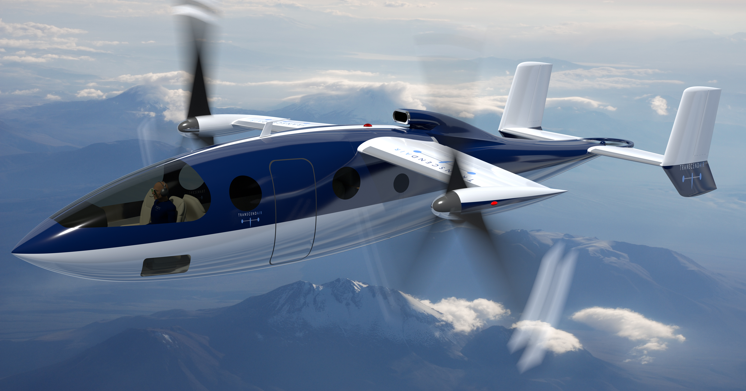 Transcend Air says its prototype aircraft could whisk a half-dozen passengers at a time between Boston and New York in less than 40 minutes.