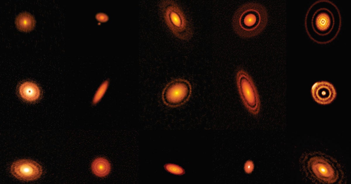 Researchers release 20 images of the protoplanetary disks surrounding young stars, providing a glimpse into the process of planet formation.