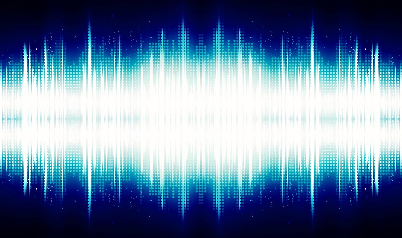 Sound waves depicting the use of Microsoft's silent voice command technology