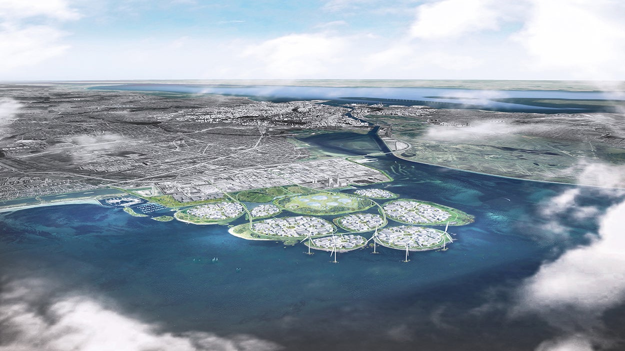 Authorities in Denmark plan to build nine artificial islands off the coast of Copenhagen — a futuristic hub for sustainable business and commerce.