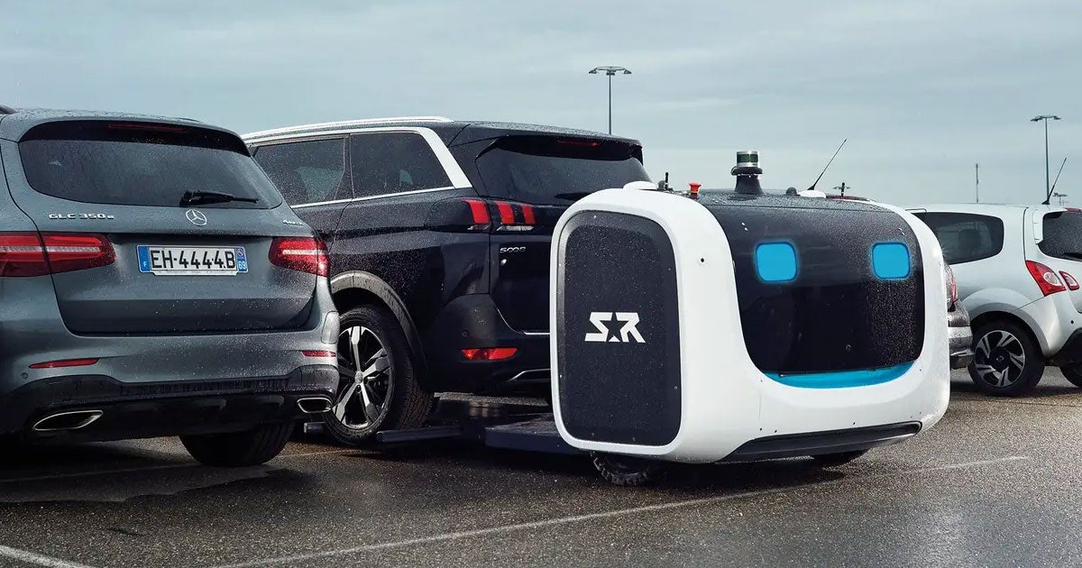 A UK airport is planning a three-month trial of robot valets that increase the number of available spaces by parking cars more closely together.