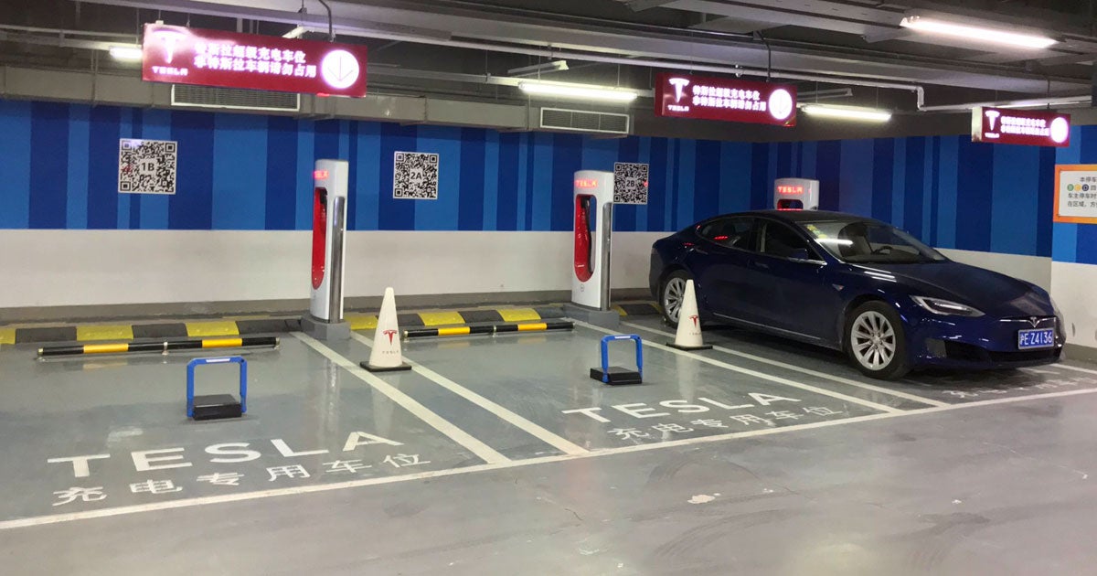 In China, Tesla has begun to add specially designed locks to parking spots to prevent Supercharger ICEing, the parking on non-EVs in Tesla charging spots.