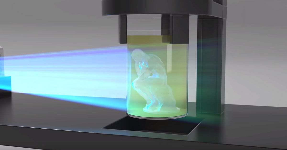 Scientists at the University of California found a way to 3D print objects out of a special resin using light from a projector.