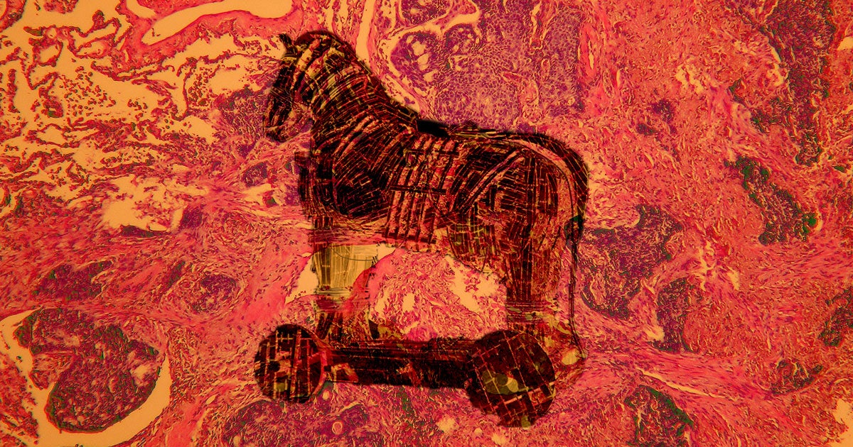 A new cancer drug uses an antibody to get inside tumor cells so it can attack from within, similarly to the Greek army in the Trojan Horse story.