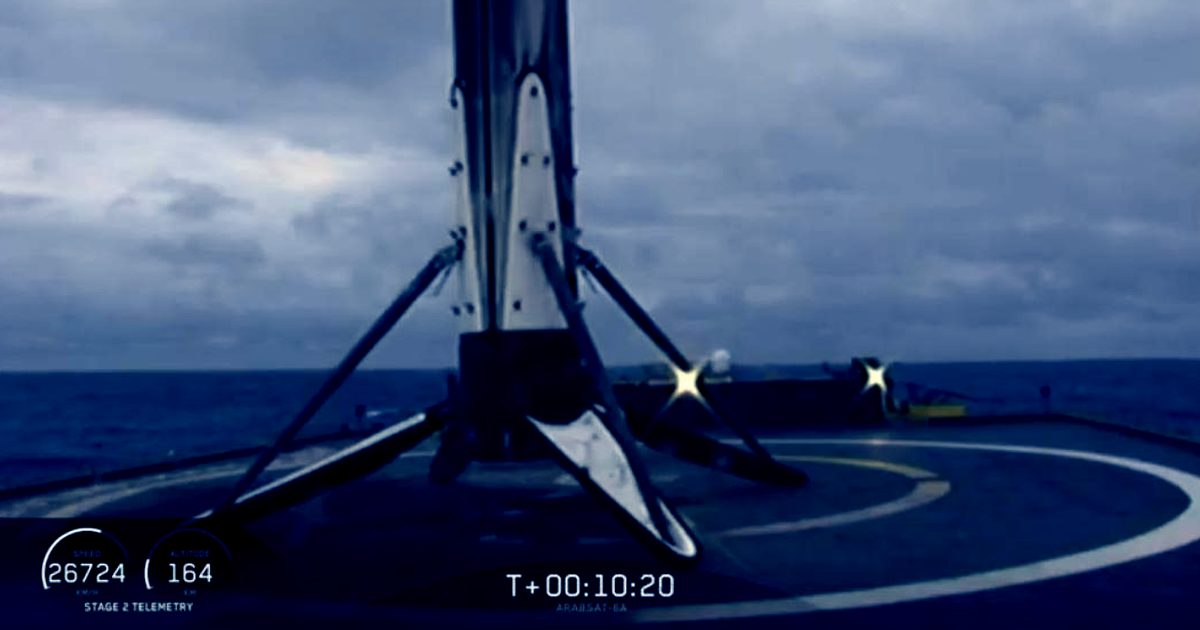 SpaceX successfully landed three Falcon Heavy boosters last week. But stormy weather had a different plan for them, and one fell into the water.