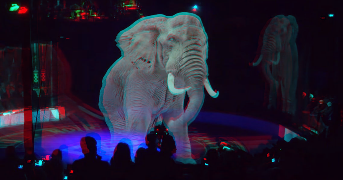Circus Roncalli in Germany did away with its live animal shows. Instead, its using holograms to project virtual horses, elephants, and other animals.
