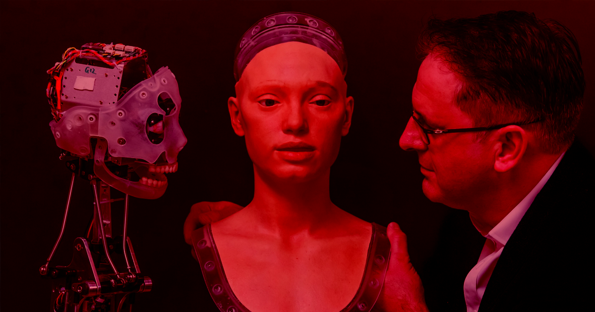 Oddly human-looking robot artist Ai-Da is about to launch its first exhibition — and the bot's artworks have already sold for more than $1.2 million.