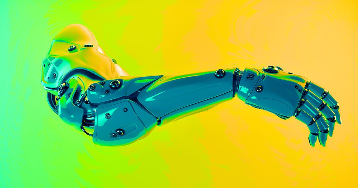 Researchers have created the first noninvasive mind-controlled robot arm that exhibits the kind of smooth motion that previously required a brain implant.
