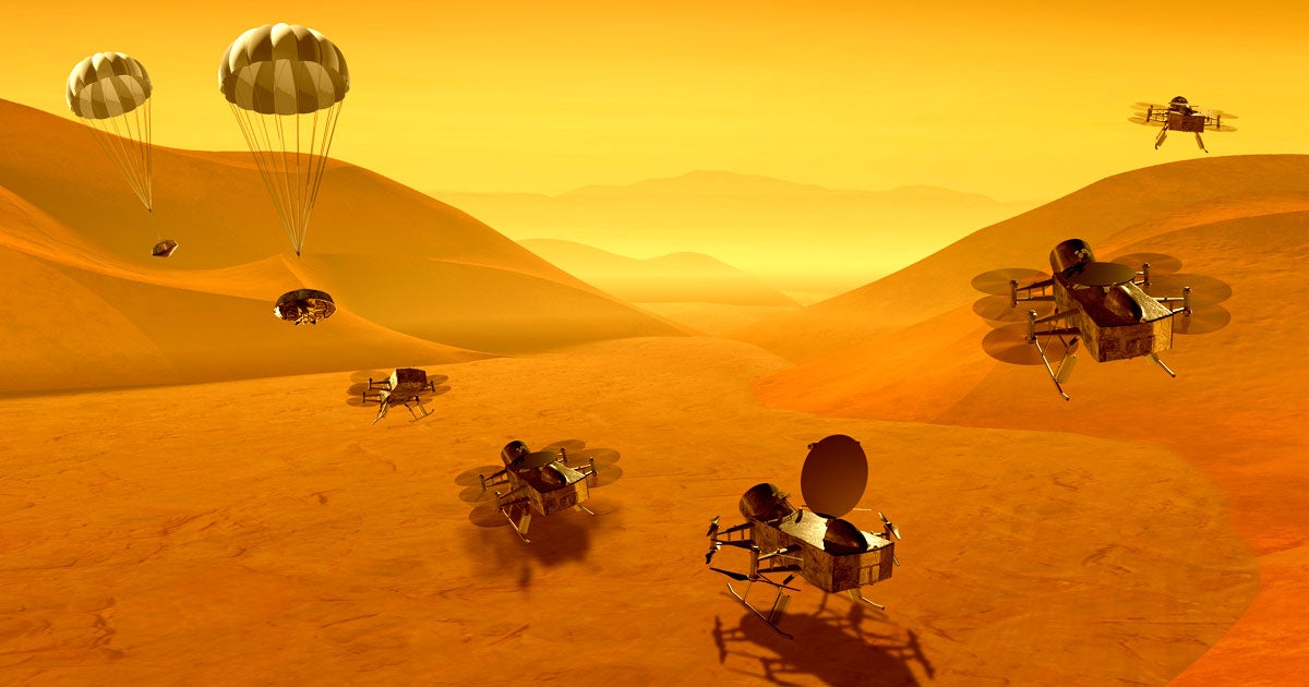 As part of project Dragonfly, NASA is planning to send a small spacecraft to Saturn's moon Titan, a moon with an extremely dense atmosphere.