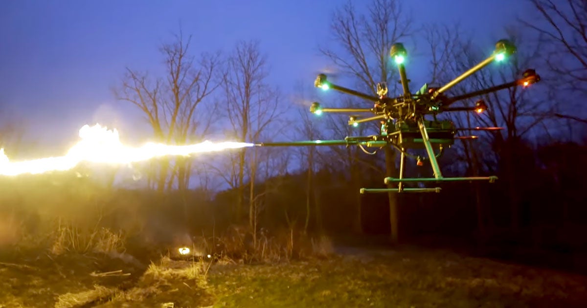 A company called Throwflame is about to start selling a $1,500 fully-functional flamethrower attachment for drones on Thursday.