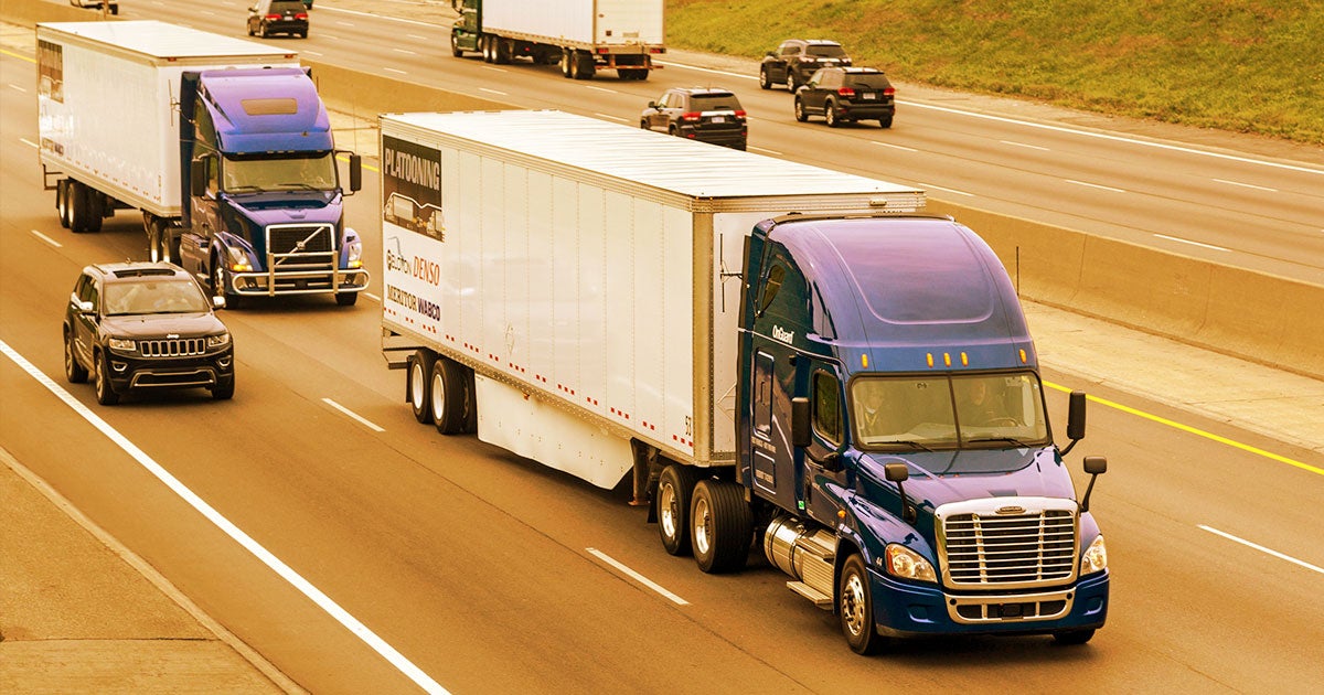 Pelaton's Automated Following system lets a human-driven "lead" truck serves as the guide for an autonomous "follow" truck.