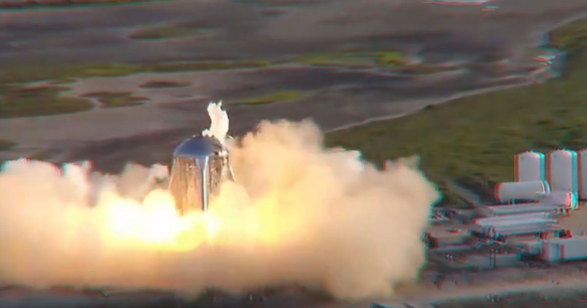 A flame shot out from the top of SpaceX's Starhopper during what was supposed to be its first flight test on Wednesday, leading SpaceX to abort the test.