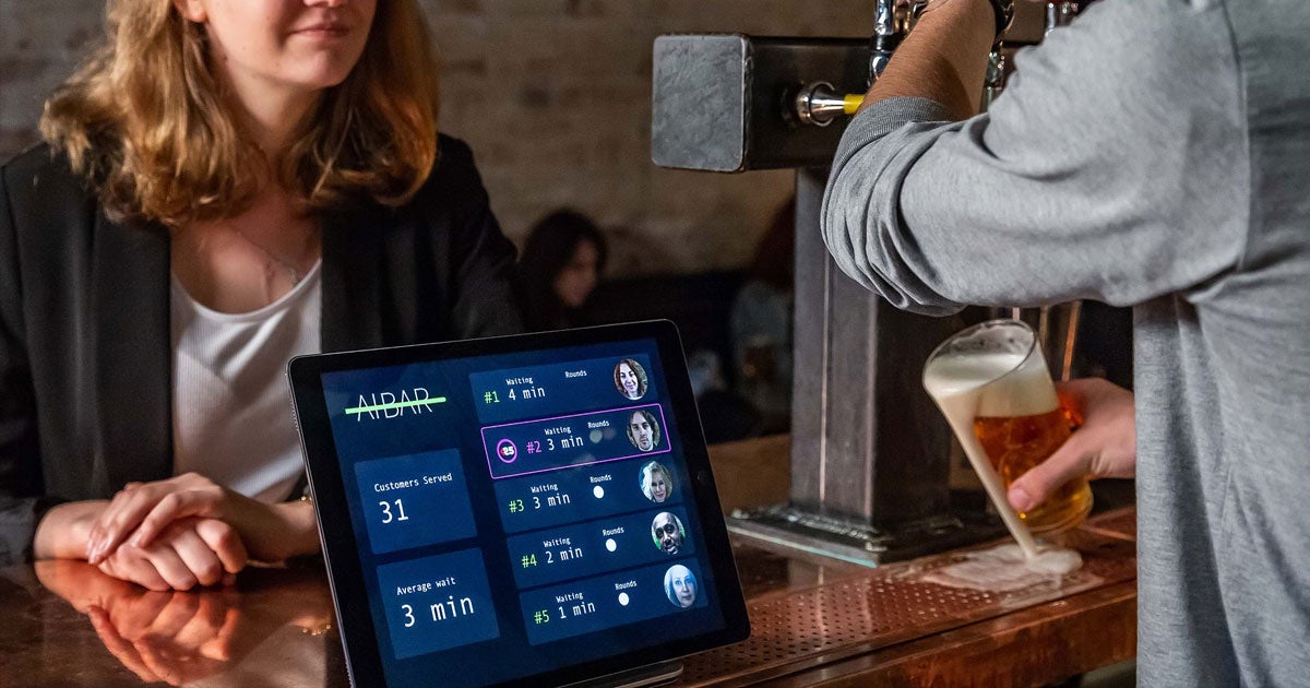 The newly launched AI Bar system uses facial recognition technology to ensure bar patrons are served in the proper order.