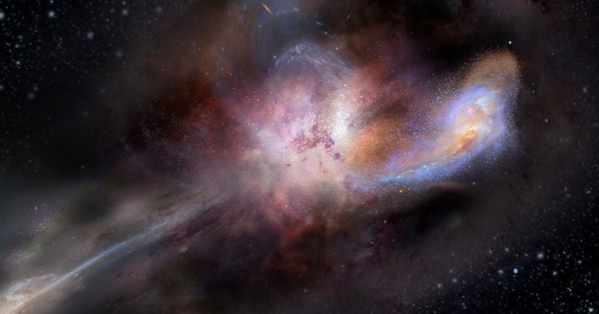 A newly discovered monster galaxy fills a gap in astronomers' understanding of galactic formation soon after the birth of the universe.