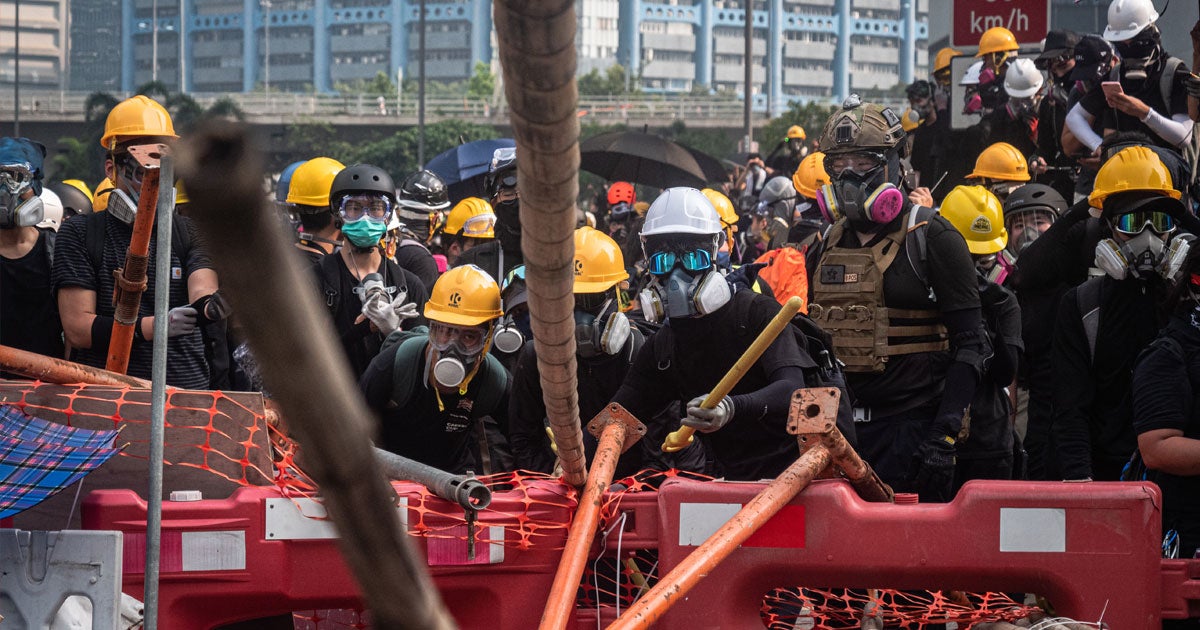 The Hong Kong government has announced a ban on any face masks or paints that are "likely to prevent identification" during public demonstrations.