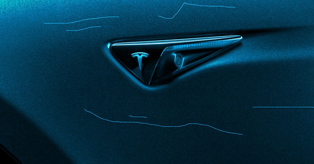 Maria Elena Gimeno has turned herself into police after a video of her keying a Tesla Model 3 was captured by the car's Sentry Mode feature.