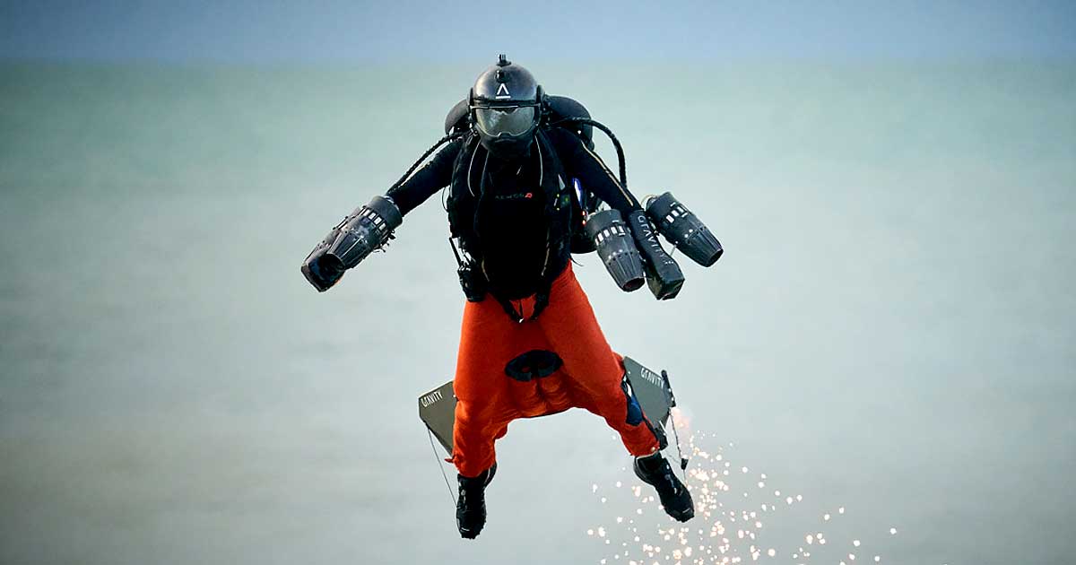 Richard Browning, British inventor and daredevil, has broken his own speed record flying in his "Iron Man" style jet suit.