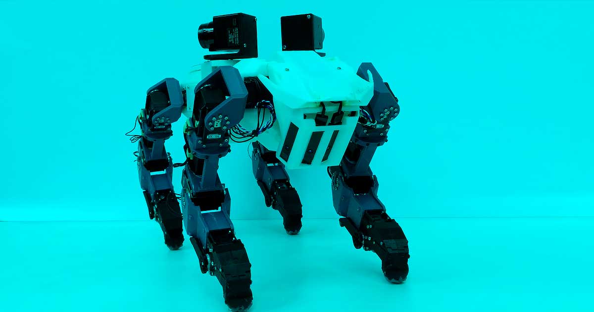 Japanese researchers have unveiled a quadruped robot that uses a combination of sensors and AI to climb straight up a ladder.