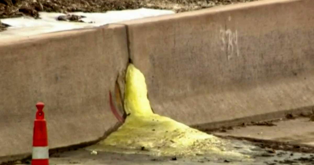 Authorities have identified the green slime oozing onto a highway in Michigan as groundwater contaminated with a cancer-causing chemical.