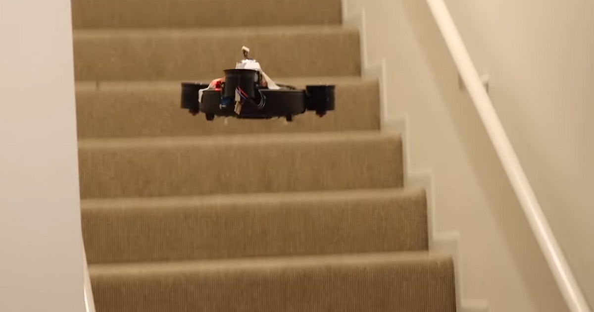 An engineer strapped propellers onto a robot vacuum, creating the ultimate abomination: a Roomba that kicks up more dust than it cleans.