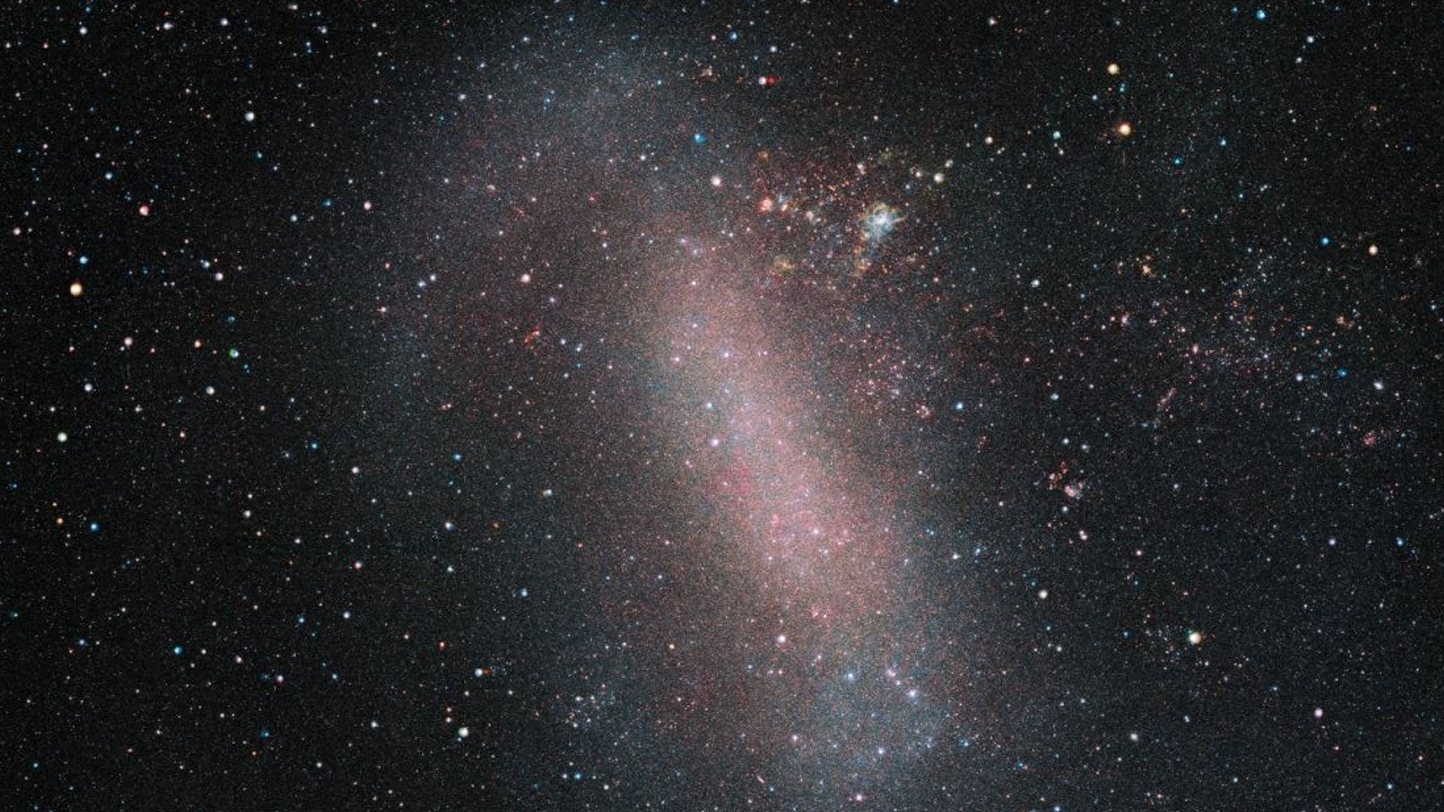 Intense cosmic rays given off by short-lived stars are bombarding a nearby galaxy, the Large Magellanic Cloud, from within.