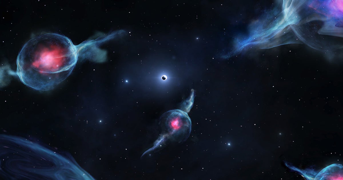 Researchers from UCLA have identified six shape-shifting G objects orbiting the black hole at the center of the Milky Way galaxy.