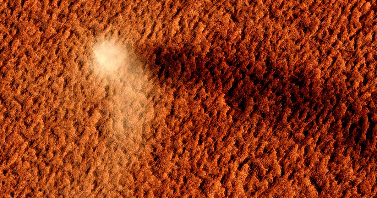 In October 2019, NASA's Mars Reconnaissance Orbiter managed to snap a photo of a massive active dust devil — and you can now see it for yourself.
