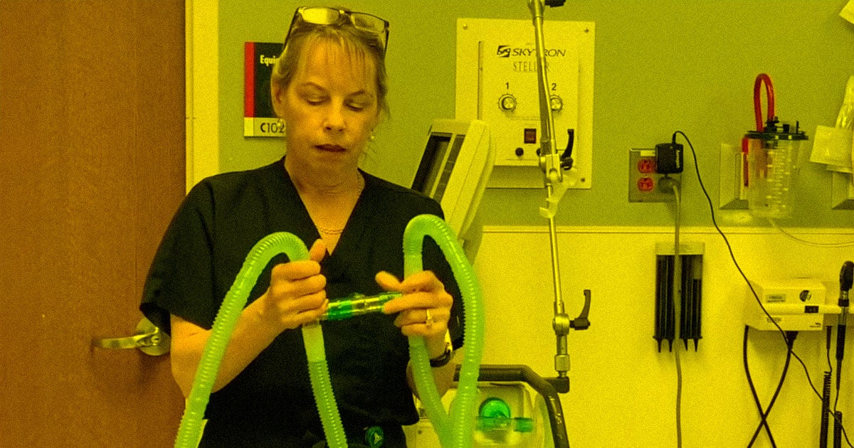A straightforward technique can split one ventilator off so four patients can simultaneously get treated, should the need arise. But it's never been tested.