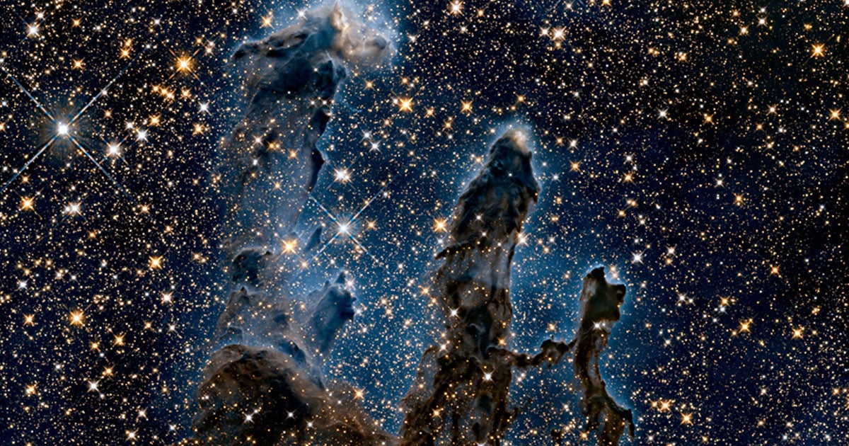 A spectacular new view of the Pillars of Creation, released by NASA, shows the iconic cosmic image in a new light: in infrared.