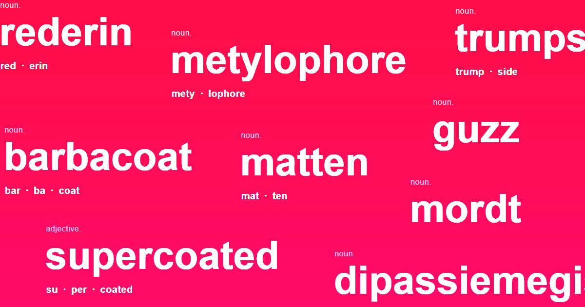 A website called thisworddoesnotexist uses AI to generate fake but believable definitions for made-up words like "lachetous."