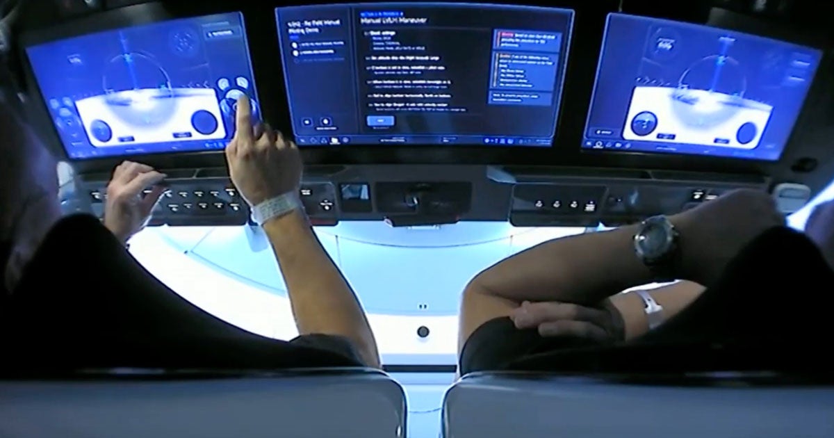 Once in orbit, NASA astronauts Bob Behnken and Doug Hurley briefly took manual control over the SpaceX Crew Dragon spacecraft.