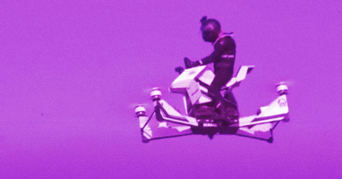 A video of a Dubai policeman crashing a Russian-built hoverbike from an altitude of about 100 feet is going viral on social media.