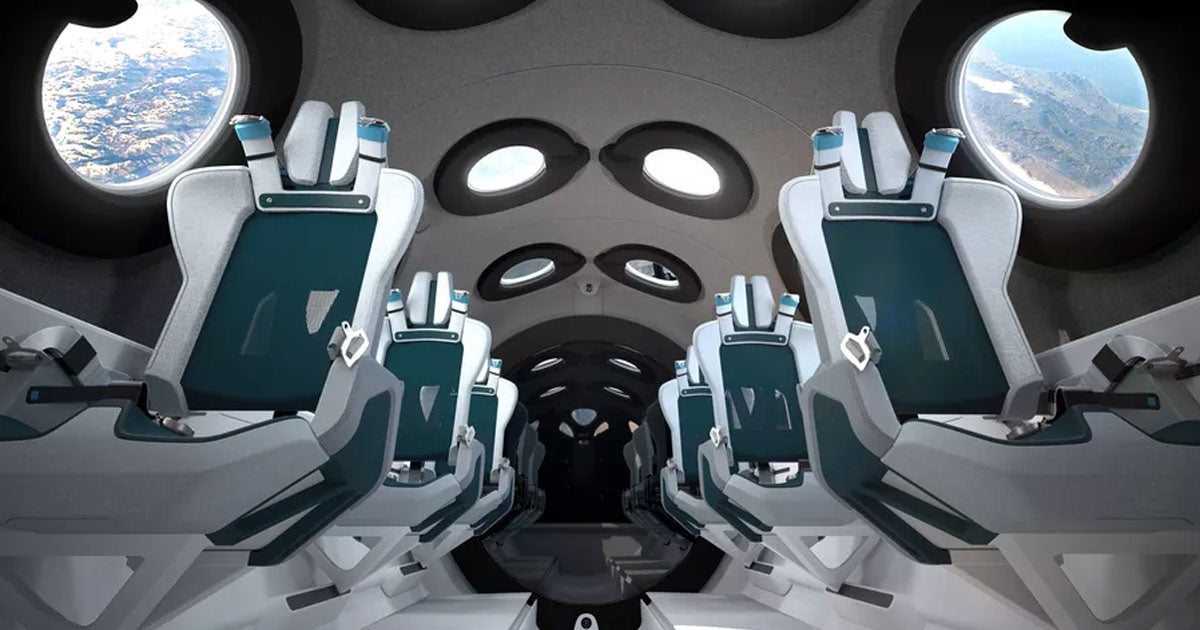 In a sleek announcement video, Virgin Galactic has unveiled the cabin interior of its SpaceShipTwo space plane, a vehicle designed for space tourism.