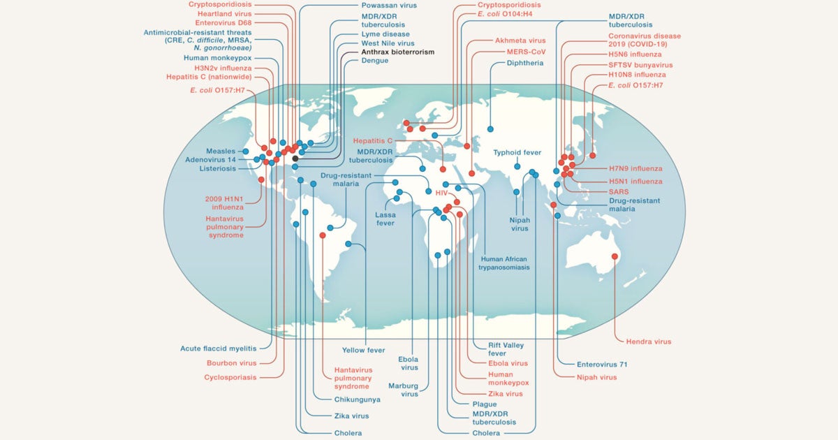 Dr. Fauci just published research alongside a downright depressing map that shows all of the world's outbreaks of disease.