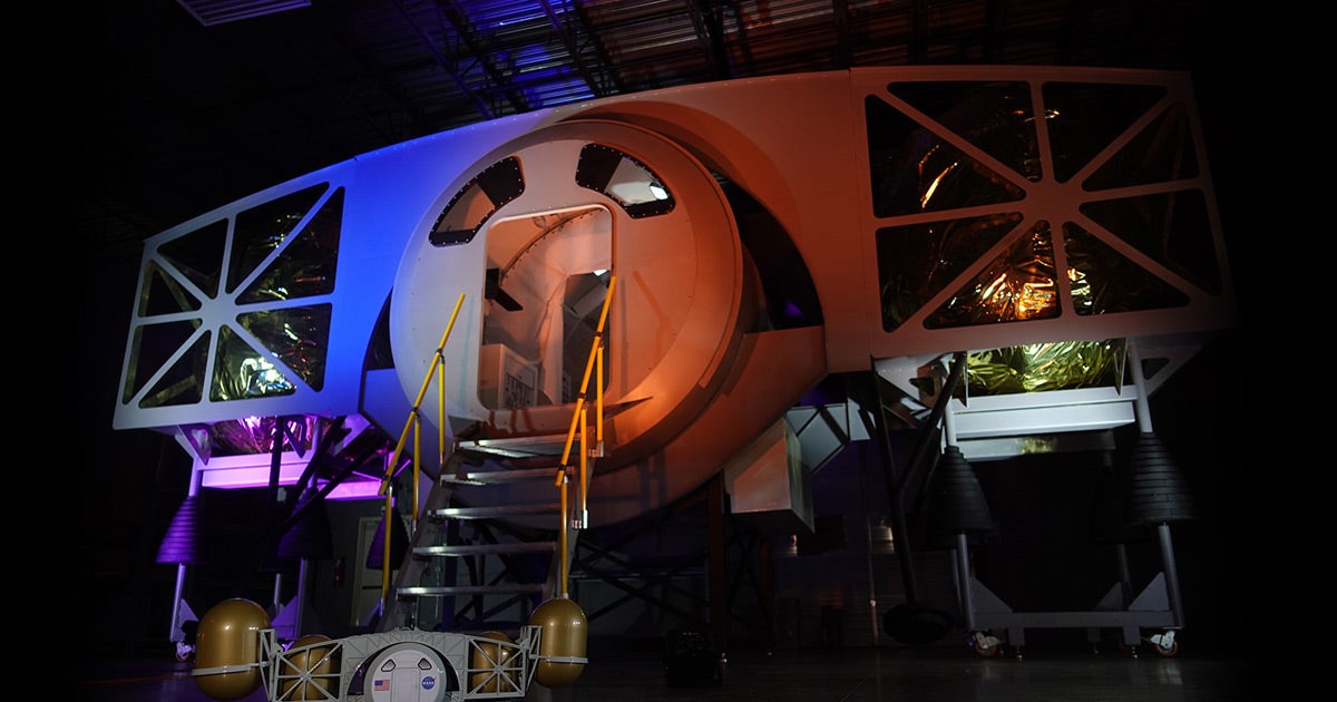 Military contractor Dynetics has revealed a full-scale model of its human landing system designed to return NASA astronauts to the Moon in 2024.