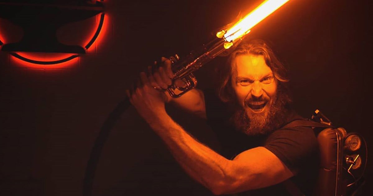 The engineers behind the YouTube "the Hacksmith" have crafted a real-world "Star Wars"-style lightsaber that burns hot enough to cut through steel.
