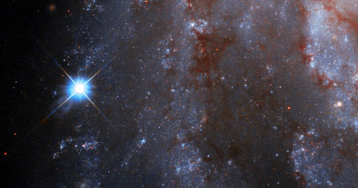 NASA's Hubble Space Telescope just spotted a brief, but extremely intense event: a star self-detonating star some 70 million light-years away.