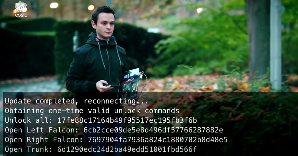 Security researchers have figured out a way to hack into a Tesla Model X by overwriting the firmware of the car's key fob via a Bluetooth connection.