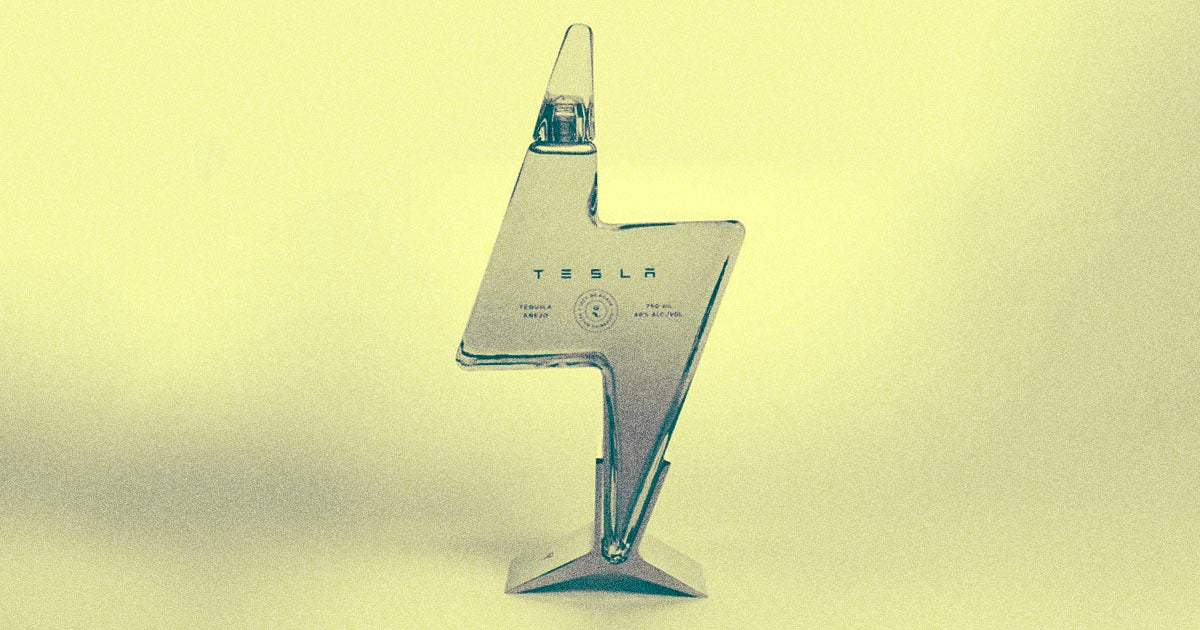 Tesla's hottest new product is a bottle of tequila, shaped like a lightning bolt in a nod to the company's lineup of electric vehicles.