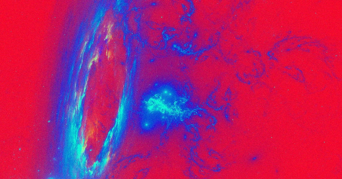 The universe has been steadily heating over billions of years due to the violent process of dragging matter together into new galaxies.