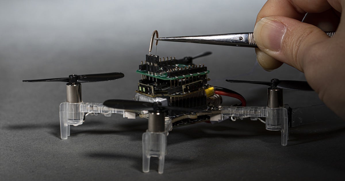 The Smellicopter, a small autonomous drone that tracks down scents, relies on the biological machinery of a live moth antenna.